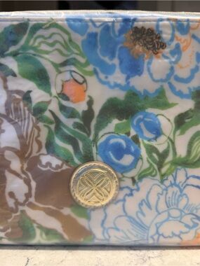 Lilly Pulitzer Floral Travel Cosmetic Case in Blue, Green, Brown, Orange